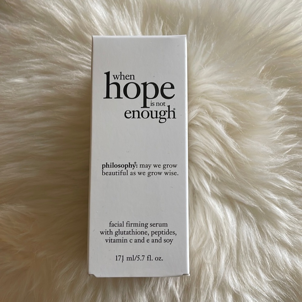 Philosophy when hope is not enough facial firming serum NIB